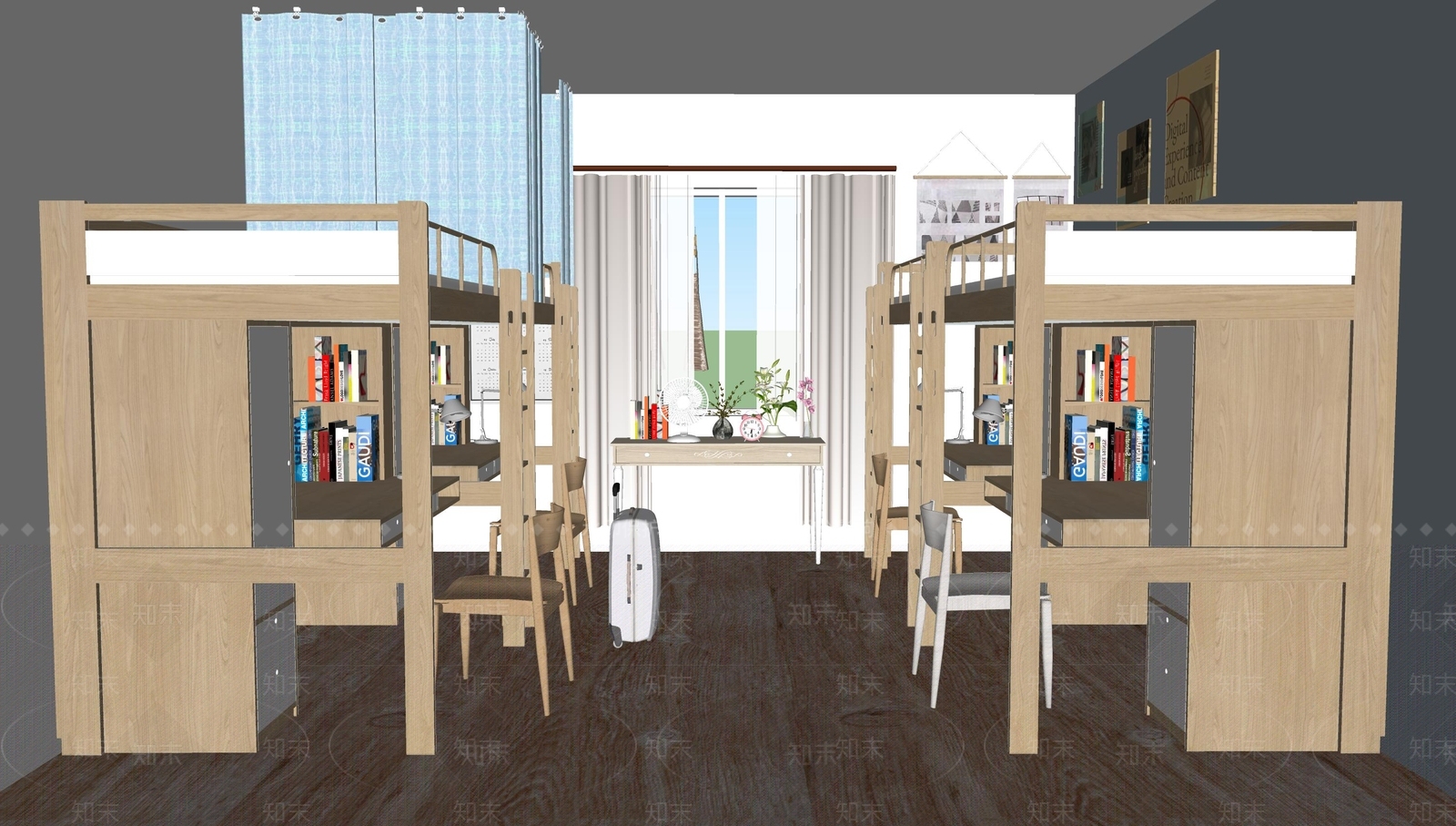 现代学校宿舍SU模型下载【ID:1107394570】