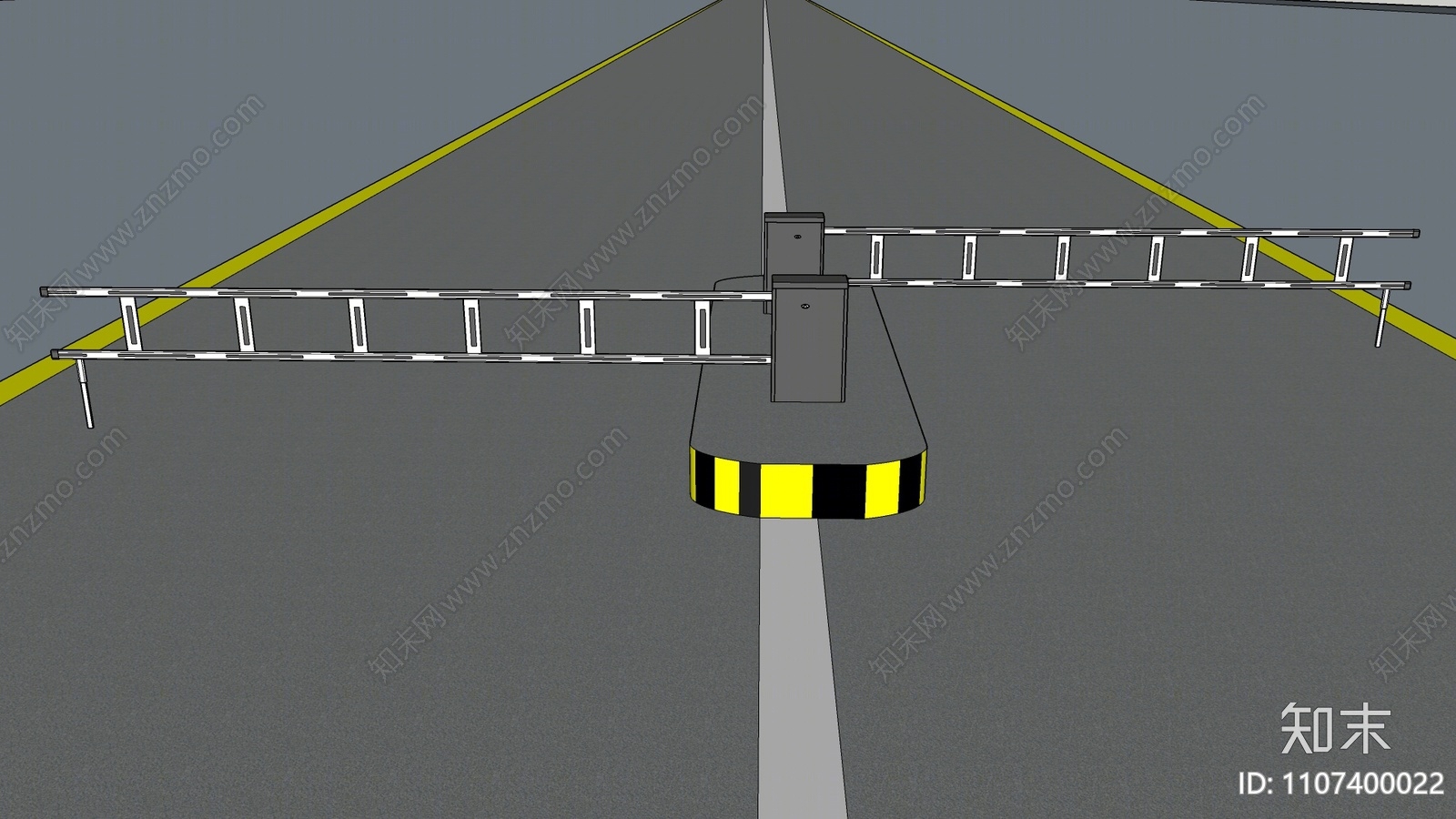 现代室外道闸SU模型下载【ID:1107400022】