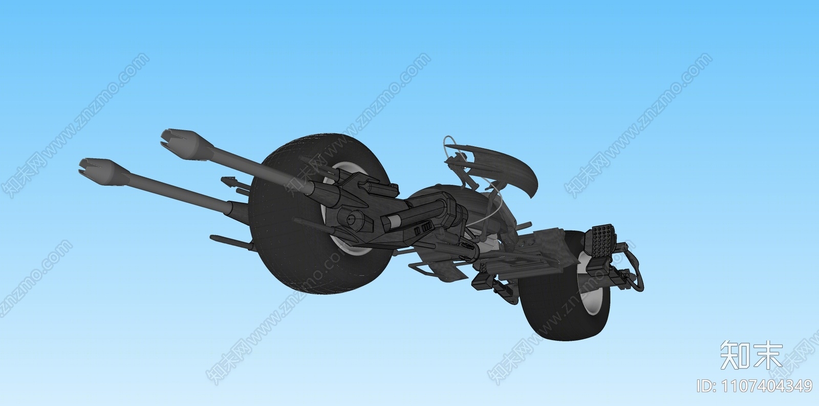 现代蝙蝠侠摩托车SU模型下载【ID:1107404349】