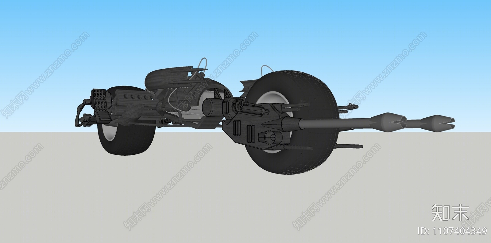 现代蝙蝠侠摩托车SU模型下载【ID:1107404349】