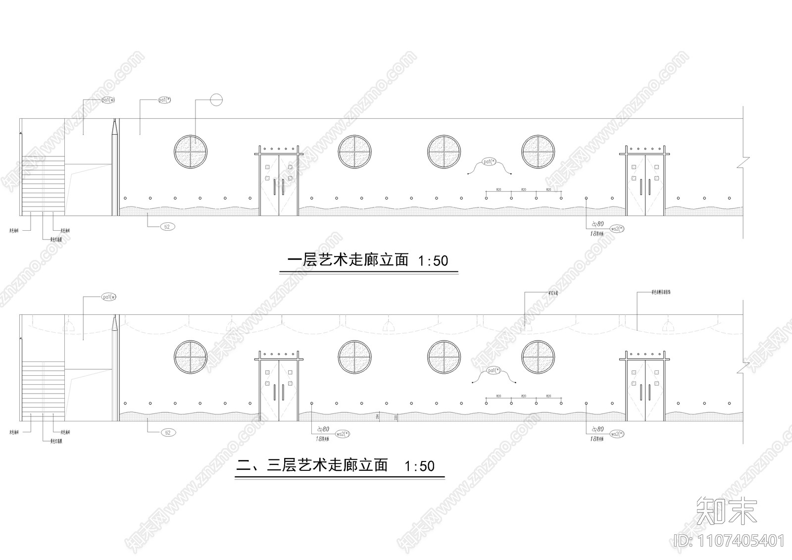 四层幼儿园装修cad施工图下载【ID:1107405401】