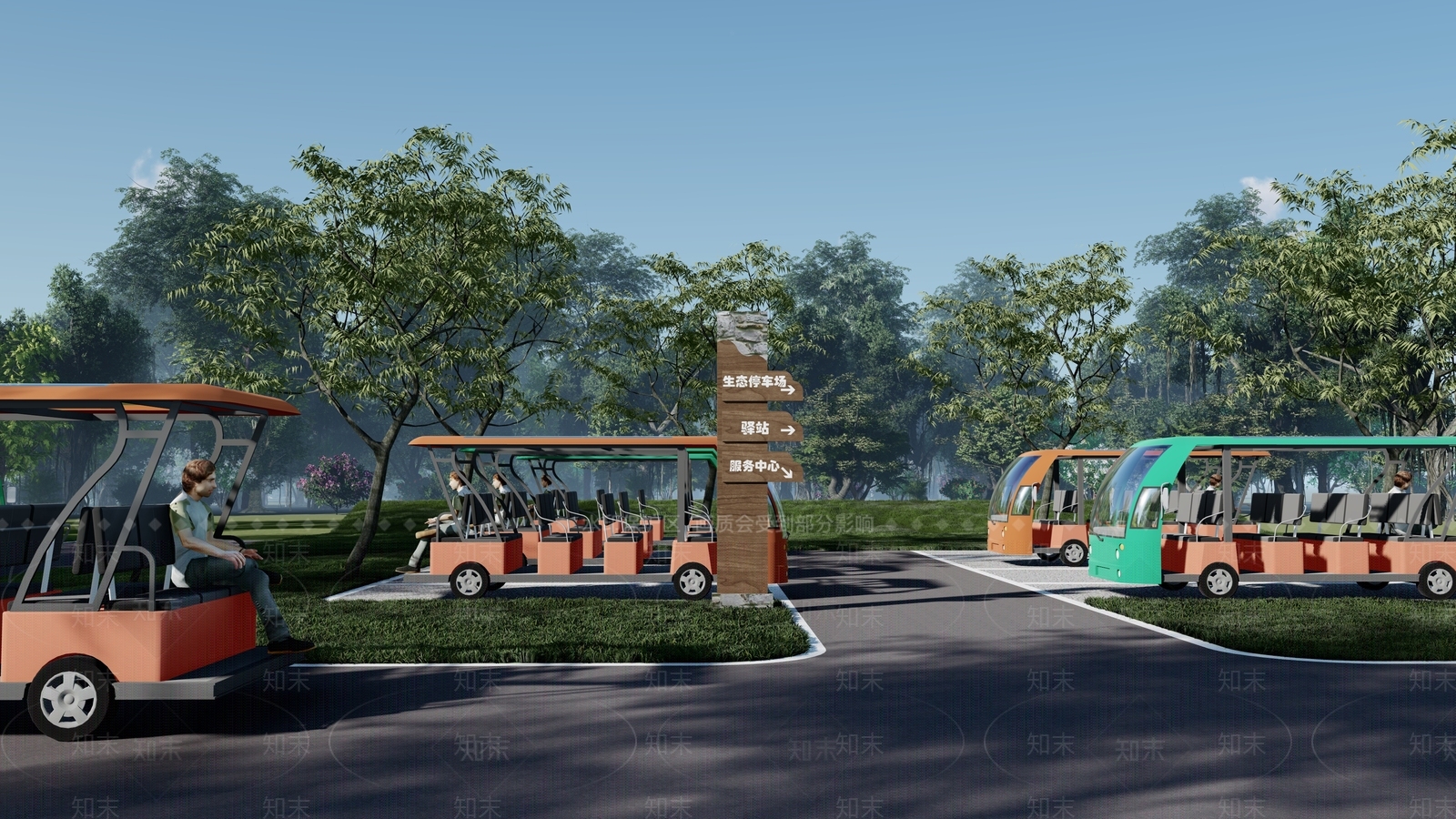 现代观光车电瓶车SU模型下载【ID:1107413161】