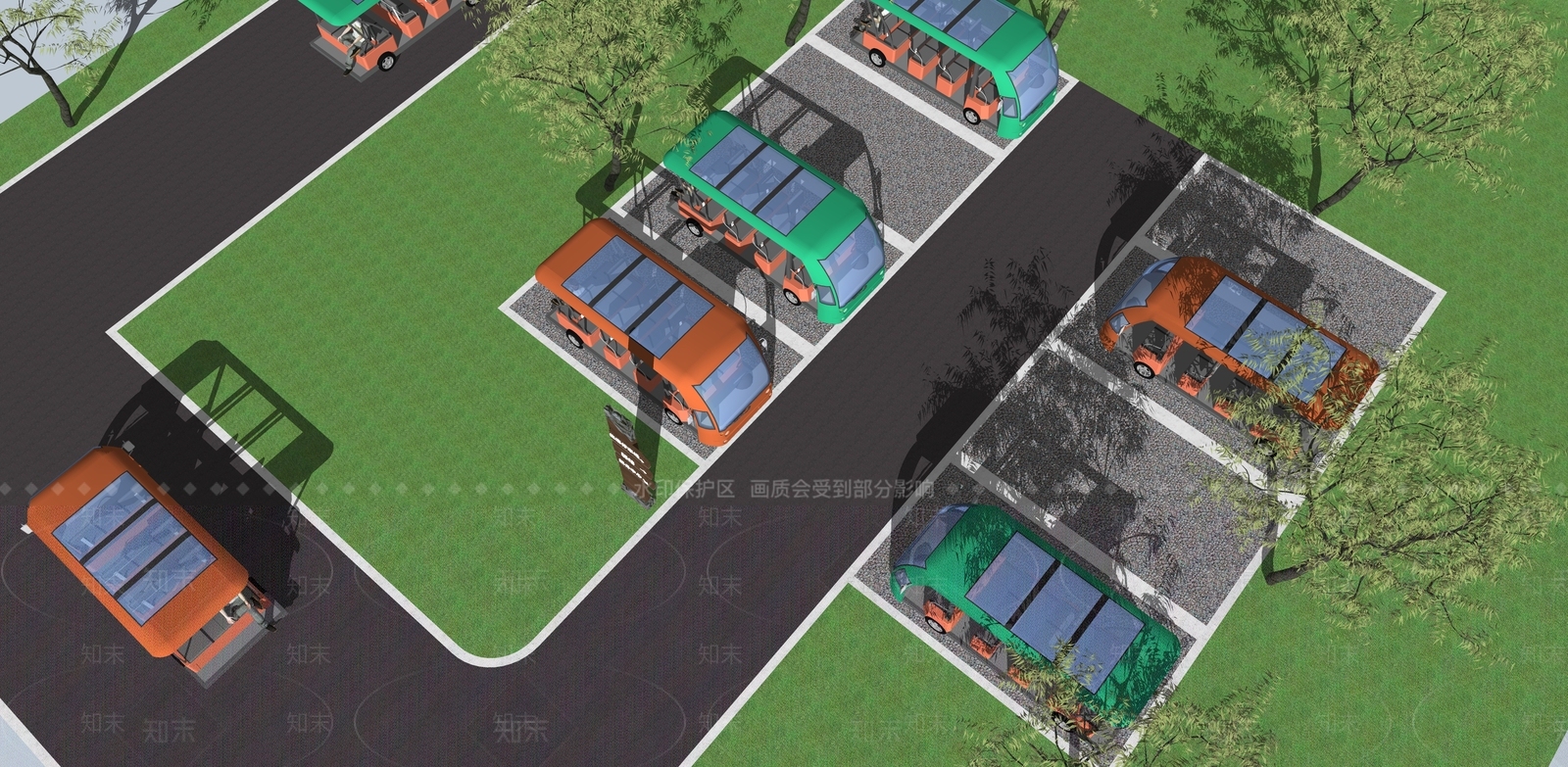 现代观光车电瓶车SU模型下载【ID:1107413161】