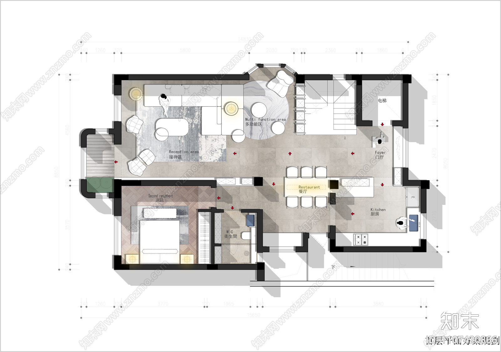 280㎡疊墅上疊戶型施工图cad施工图下载【ID:1107420866】