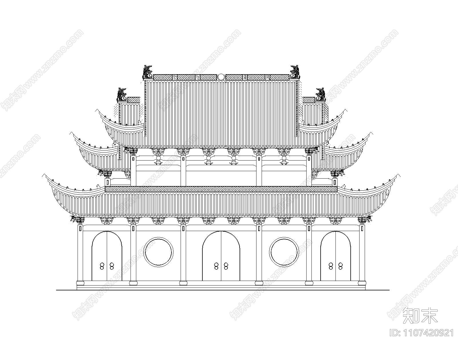 中式cad施工图下载【ID:1107420921】