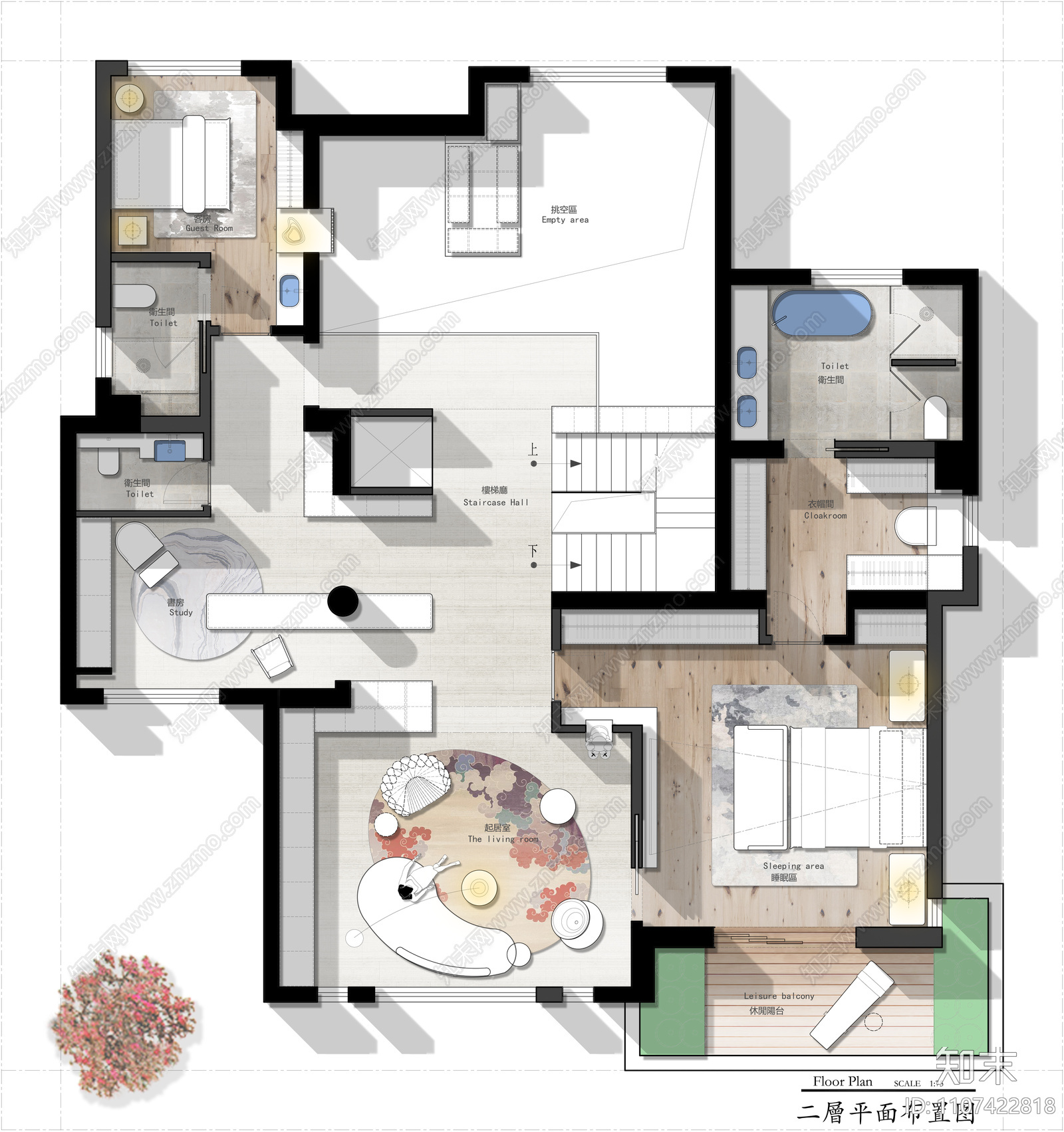 450㎡独栋别墅户型施工图cad施工图下载【ID:1107422818】