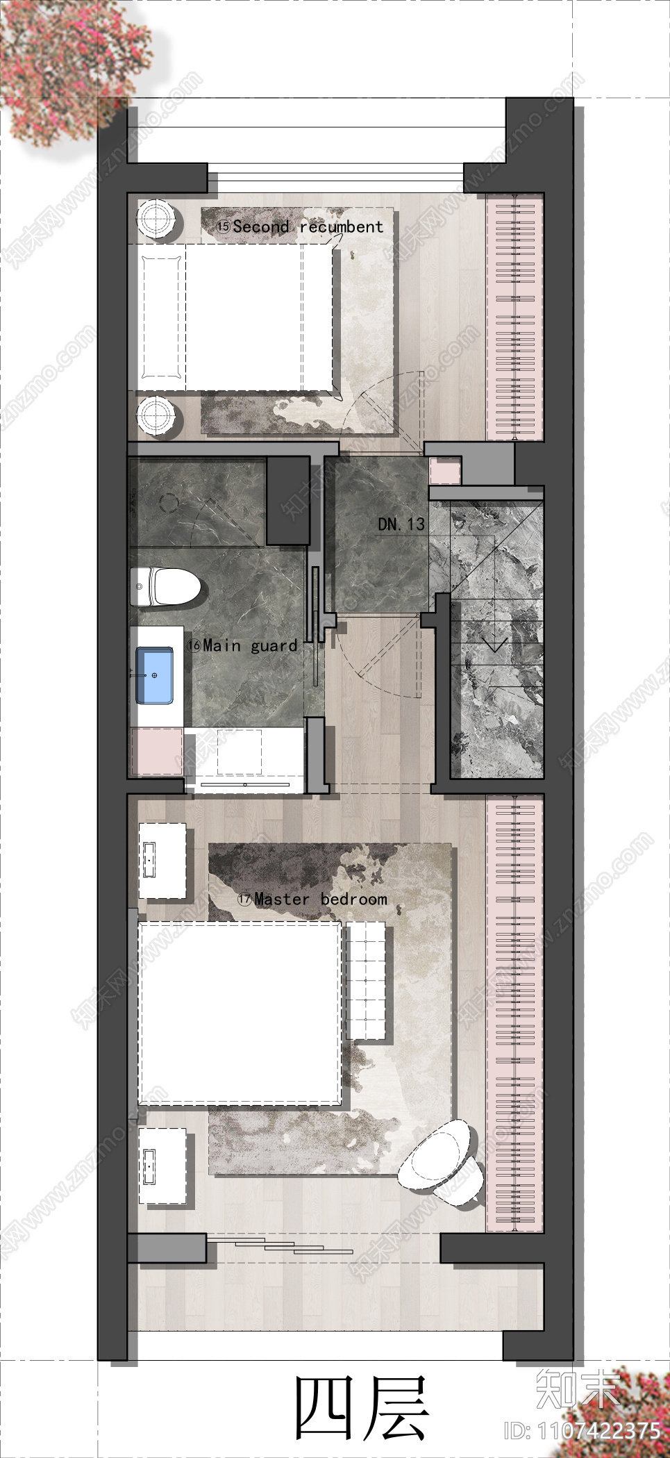 300㎡2独栋别墅户型平面方案施工图下载【ID:1107422375】