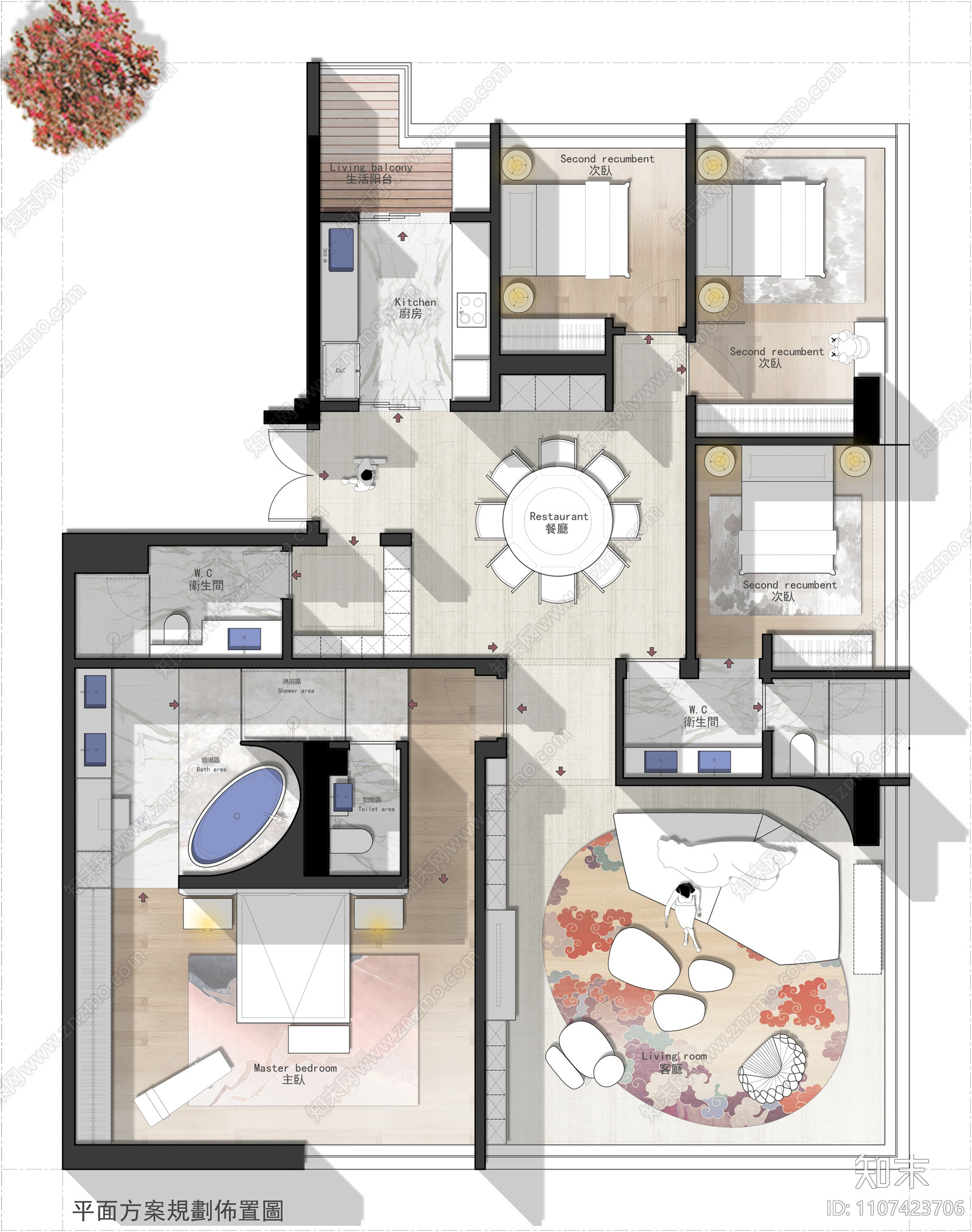 200㎡海景房施工图cad施工图下载【ID:1107423706】