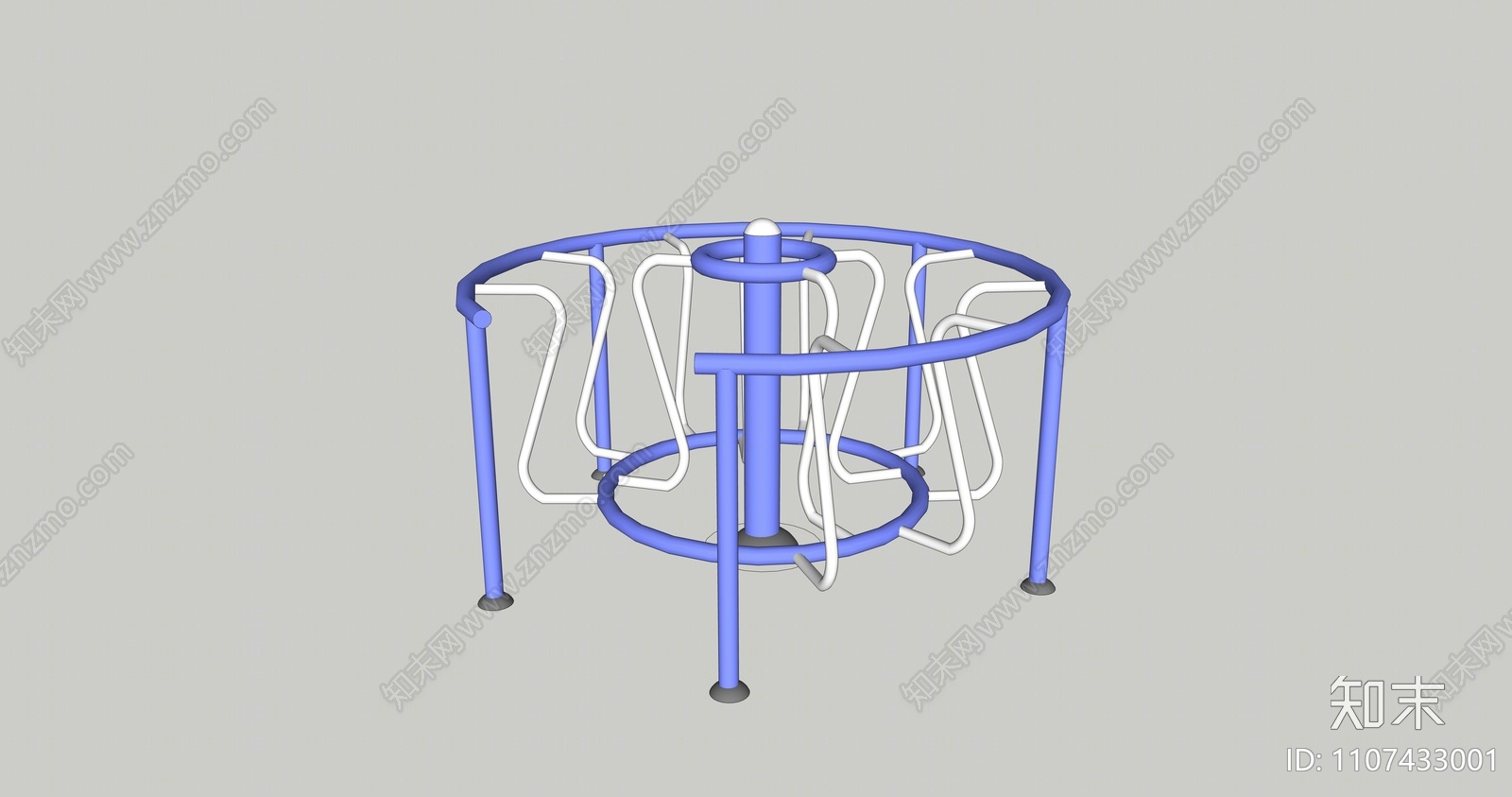 圆形呼啦桥儿童器材SU模型下载【ID:1107433001】