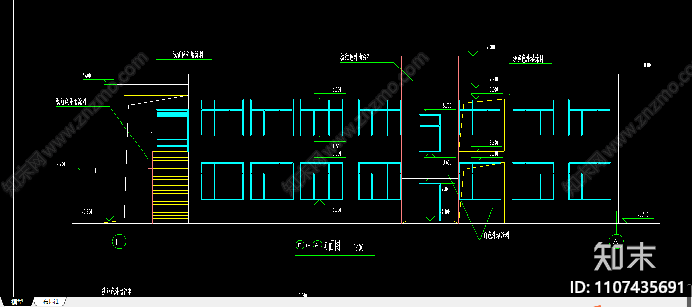 多功能食堂建筑竣工图cad施工图下载【ID:1107435691】