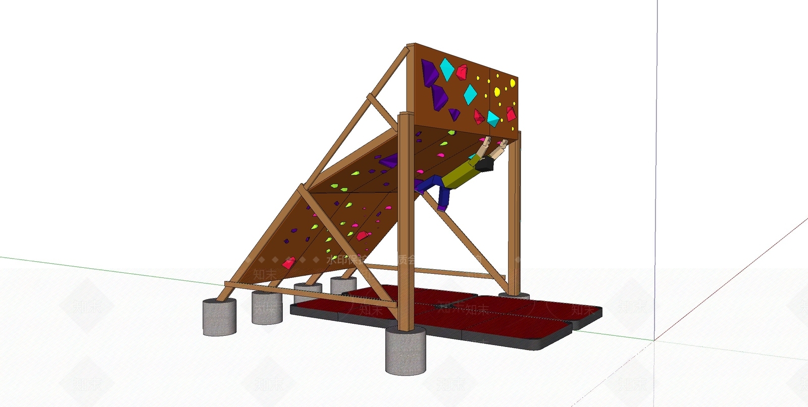 现代儿童攀爬墙SU模型下载【ID:1107440068】