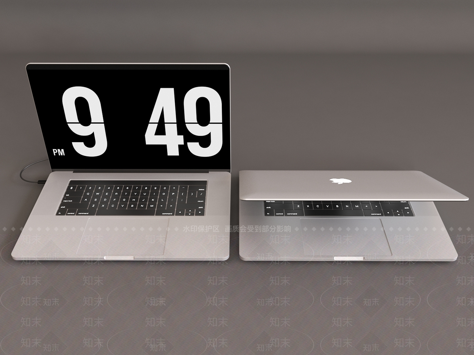 现代苹果笔记本电脑3D模型下载【ID:1107442258】