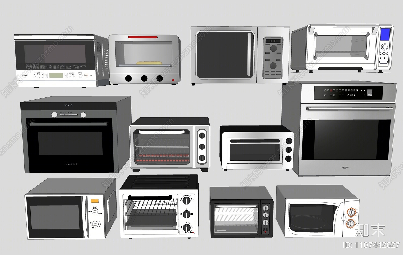 现代烤箱SU模型下载【ID:1107442627】