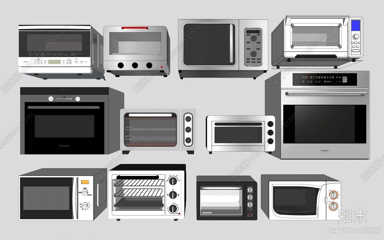 现代烤箱SU模型下载【ID:1107442627】