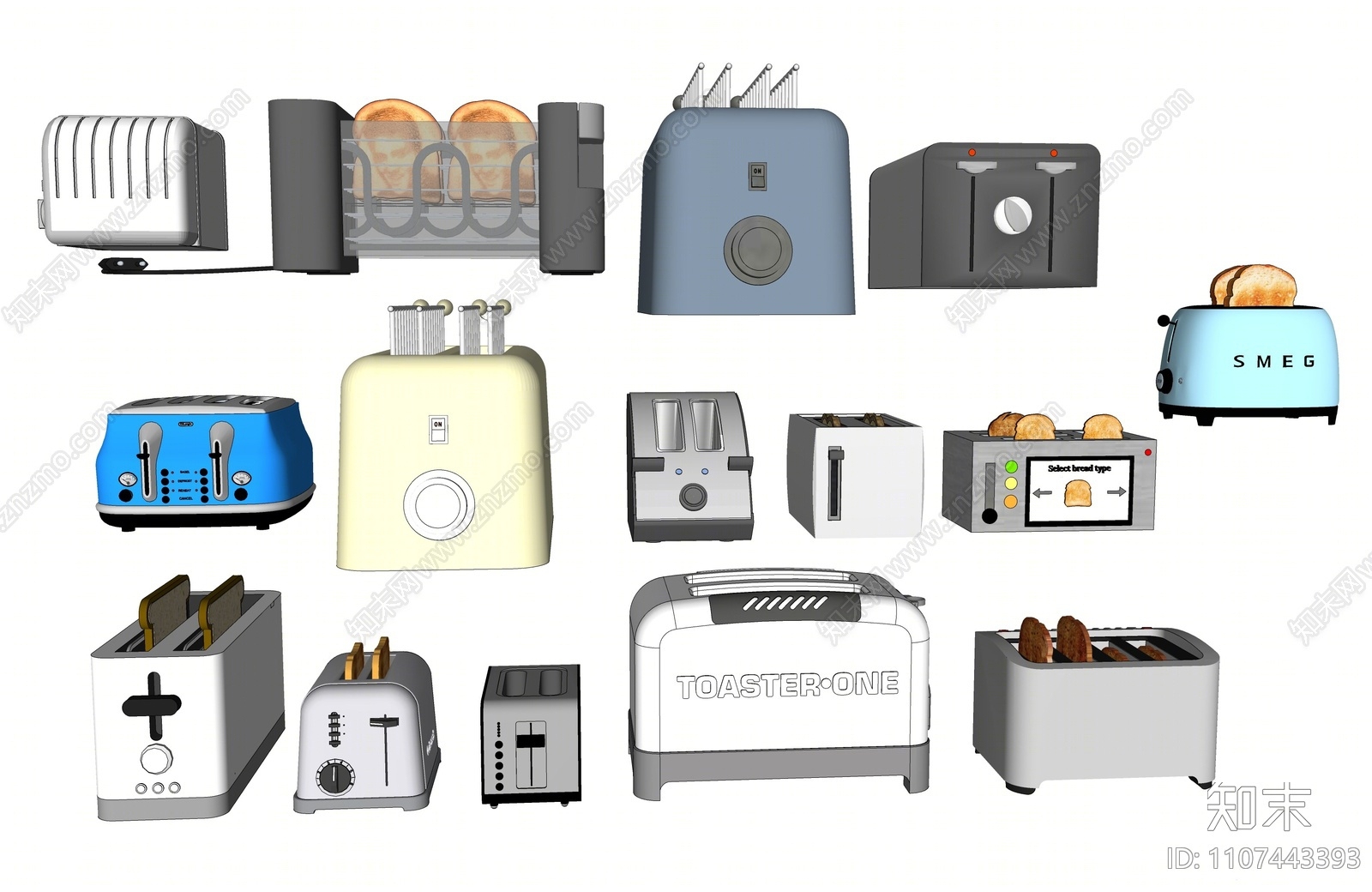 现代家用电器组合SU模型下载【ID:1107443393】