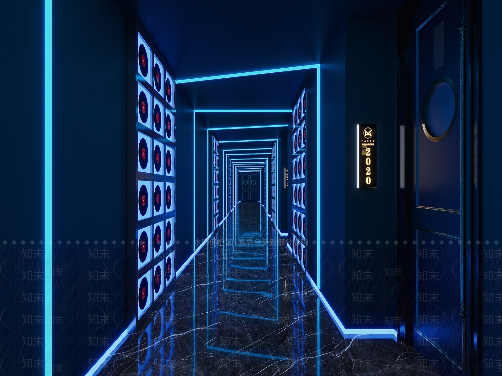 现代ktv过道3d模型下载