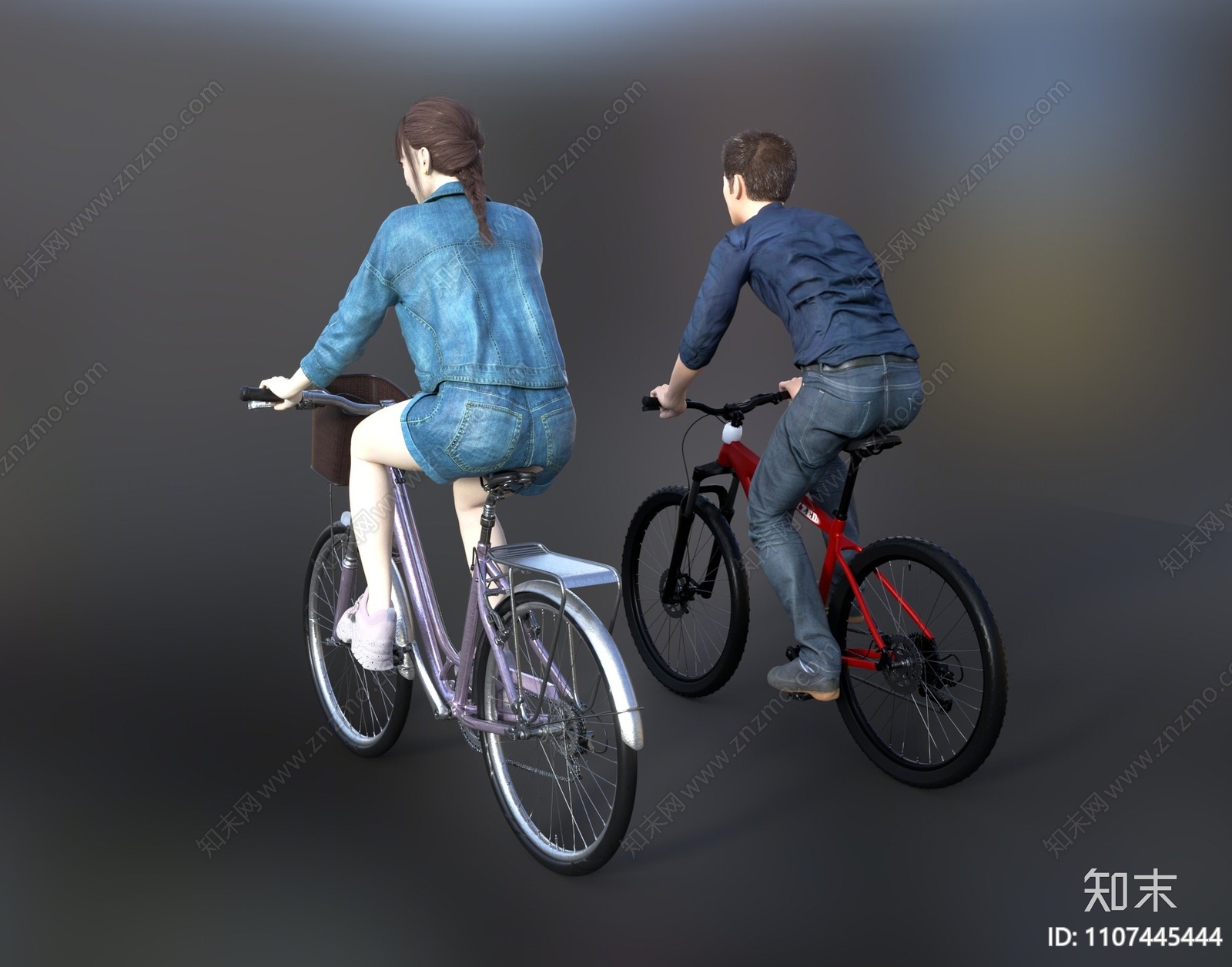 现代骑自行车人物3D模型下载【ID:1107445444】