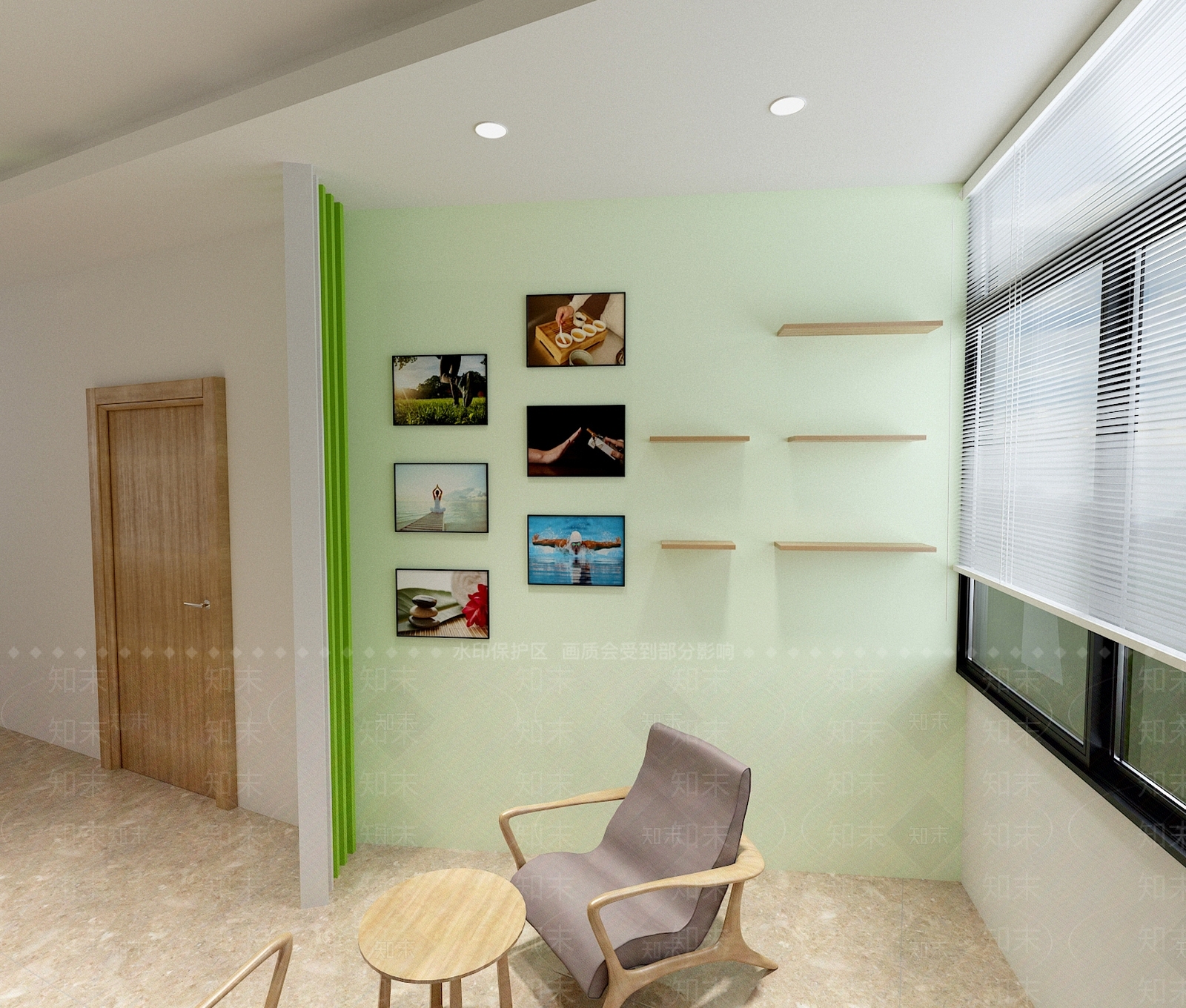 现代员工休息区3D模型下载【ID:1107446885】