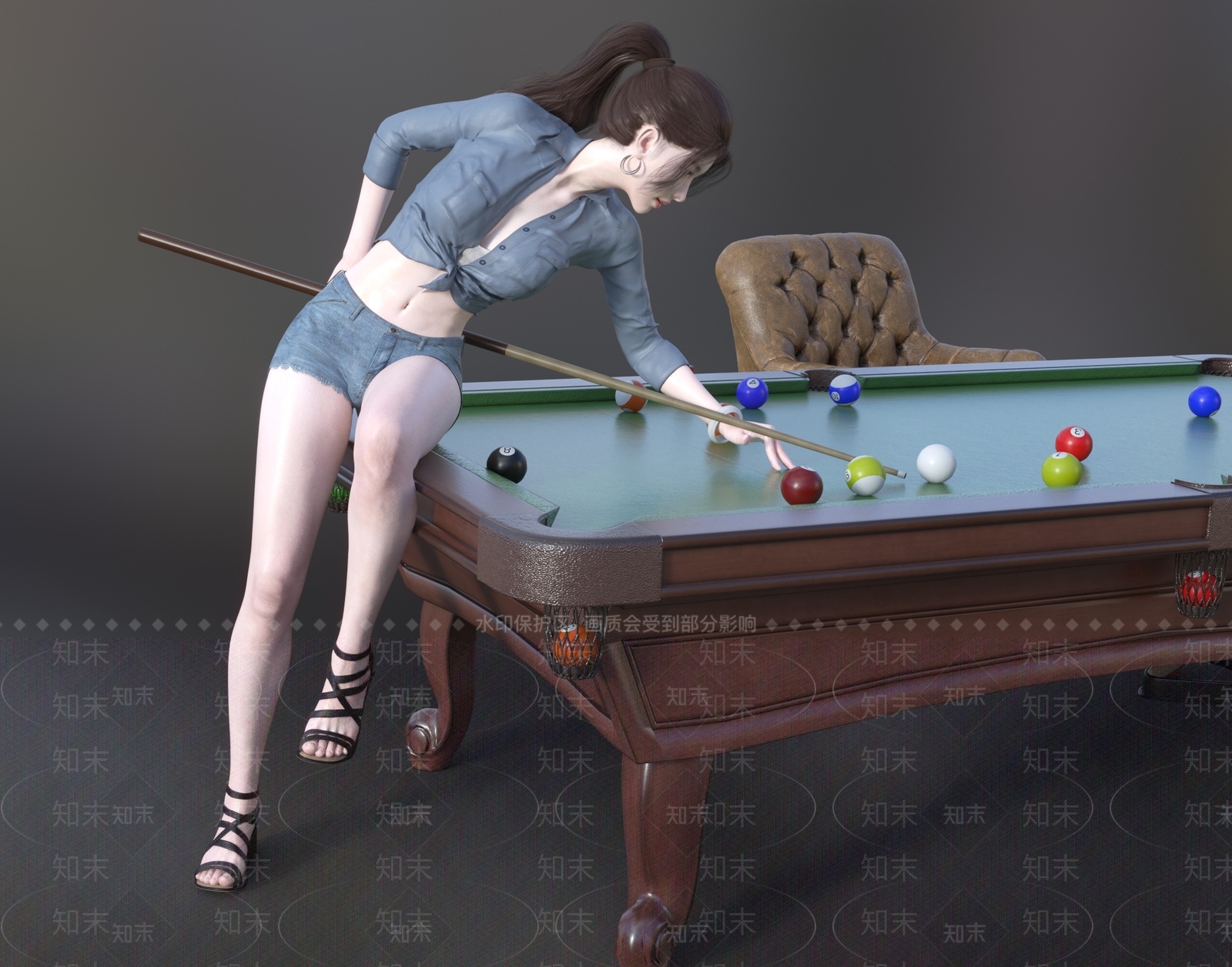 现代打桌球人物3D模型下载【ID:1107447260】