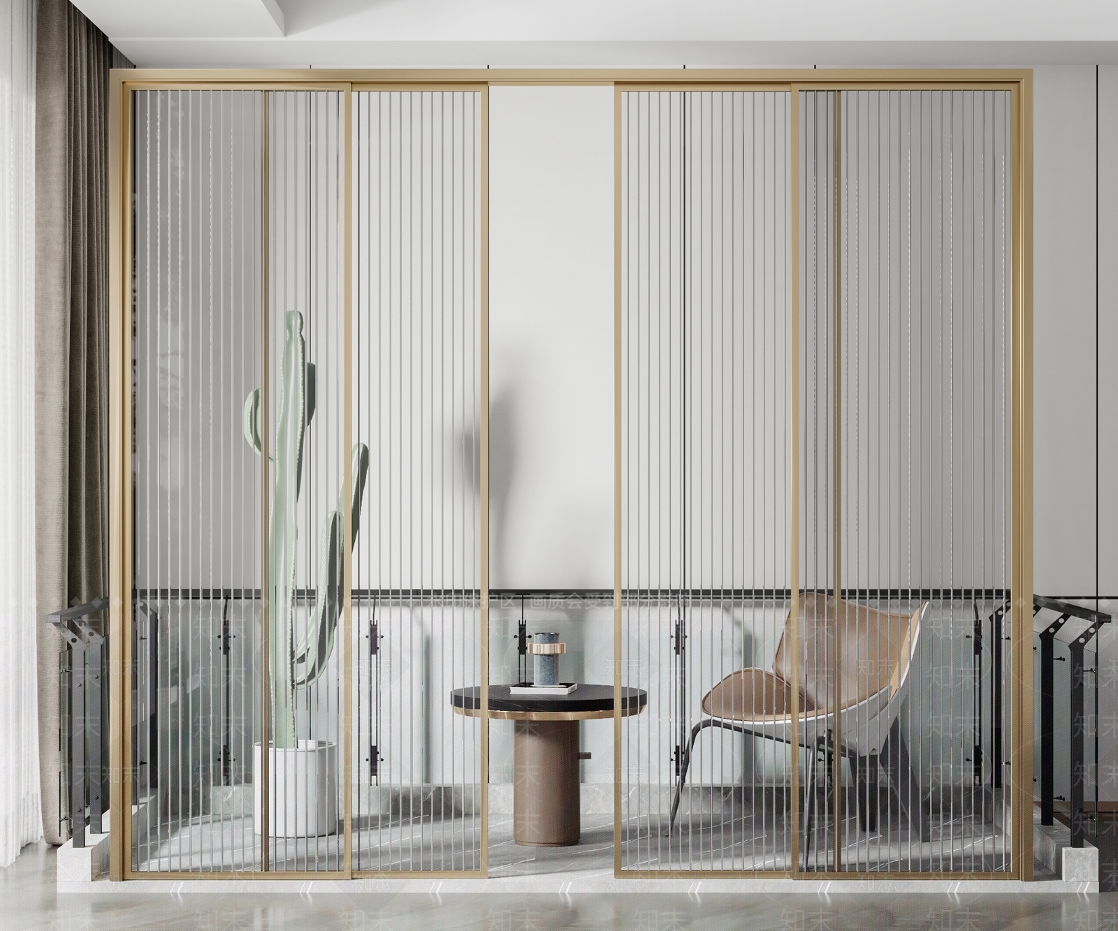 现代阳台推拉门3D模型下载【ID:1107450763】