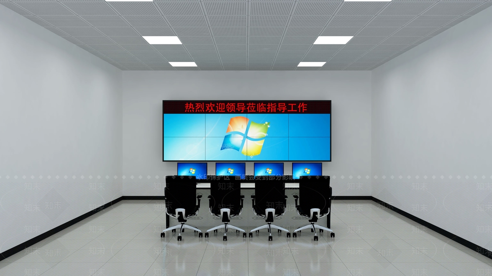 现代监控室SU模型下载【ID:1107457573】