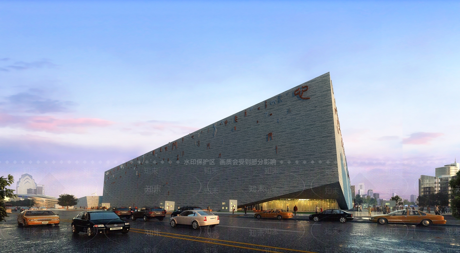 现代图书馆建筑SU模型下载【ID:1107458208】
