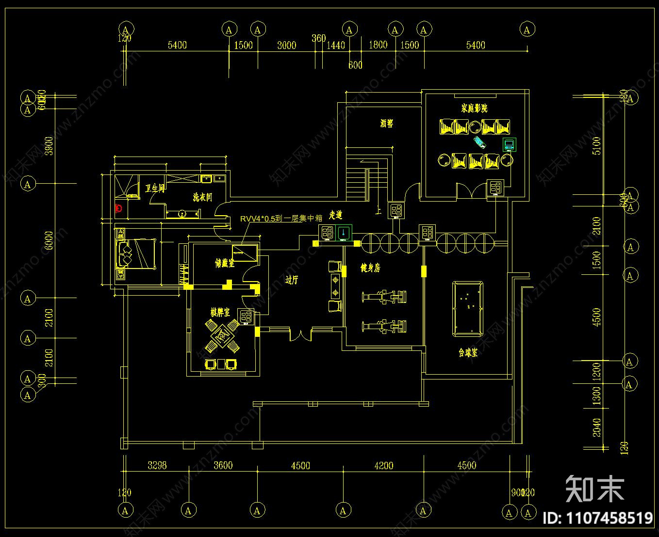 智能家居cad图块图例施工图下载【ID:1107458519】