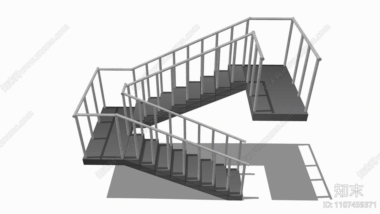 现代扶手楼梯SU模型下载【ID:1107459371】