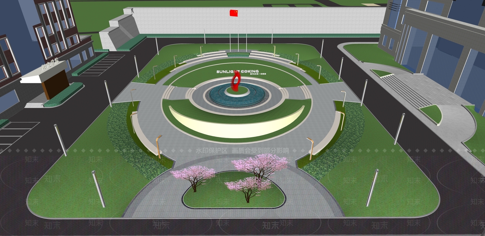 现代办公景观SU模型下载【ID:1107460253】
