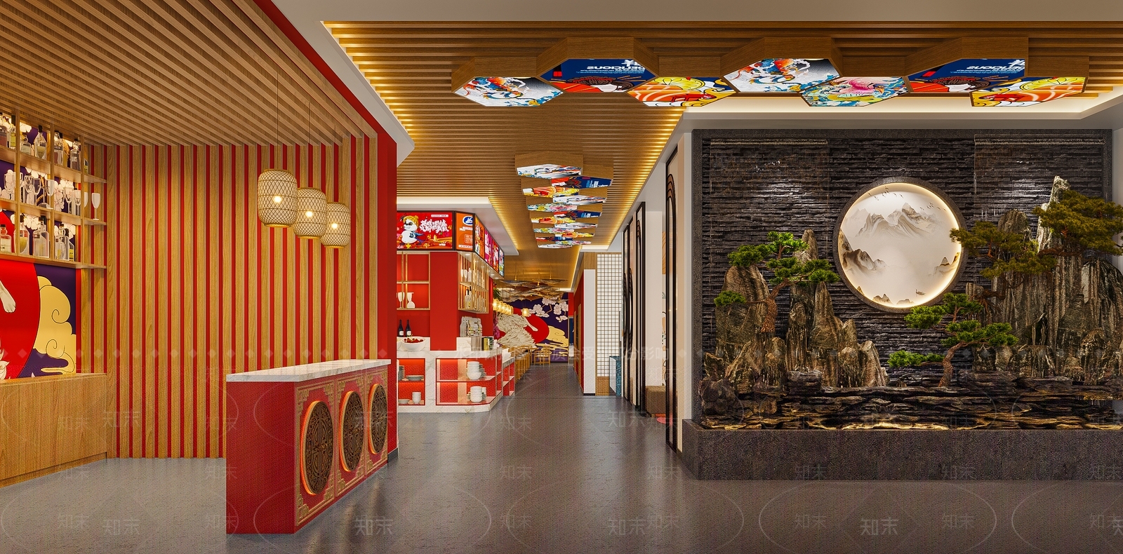 新中式火锅店3D模型下载【ID:1107464968】