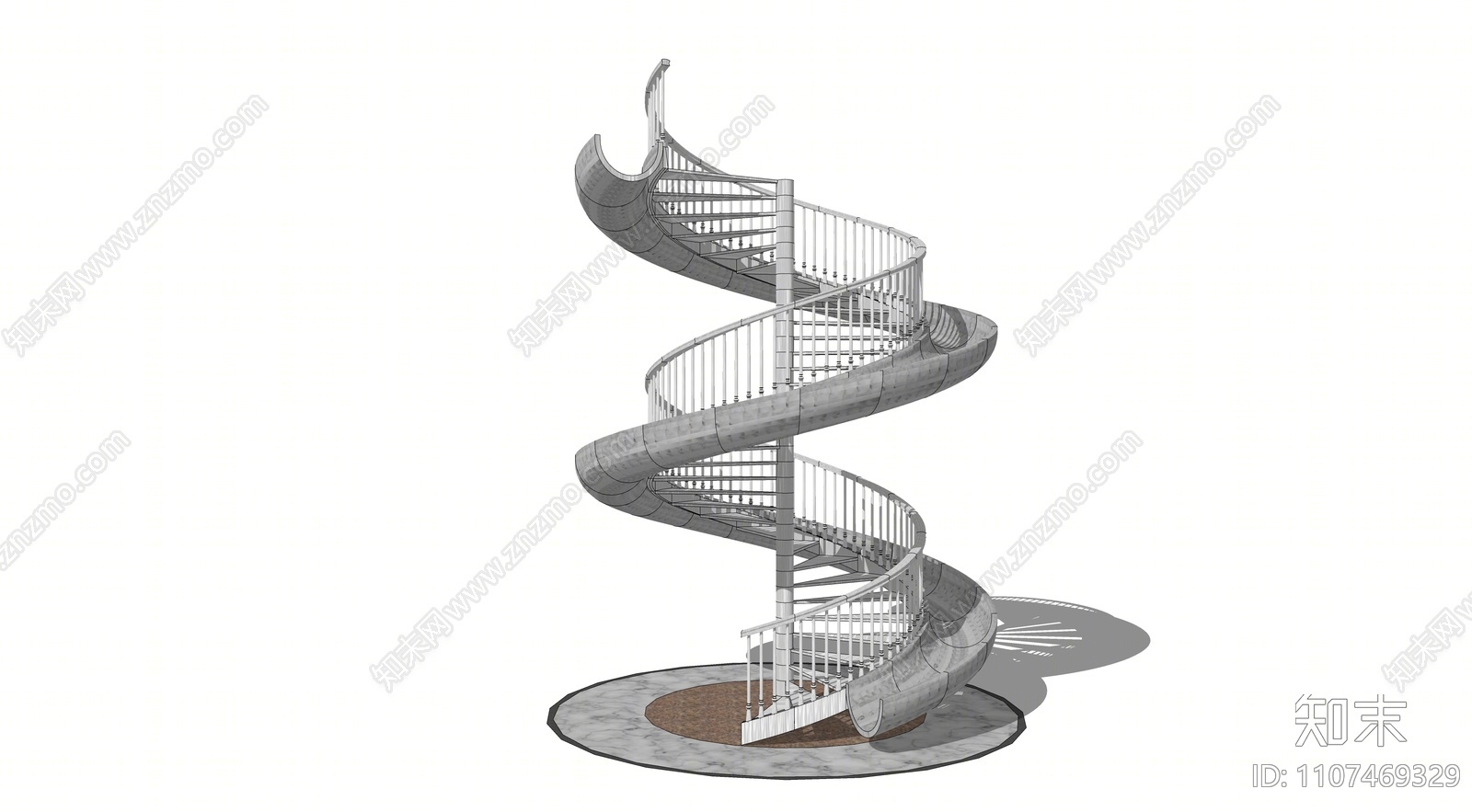 现代旋转楼梯SU模型下载【ID:1107469329】