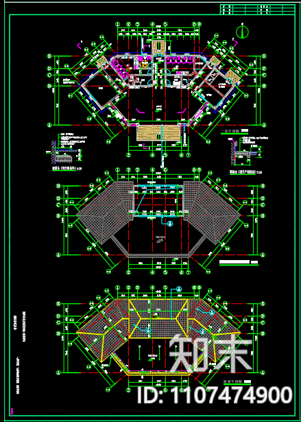 公共卫生间厕所和休闲驿站建筑图cad施工图下载【ID:1107474900】