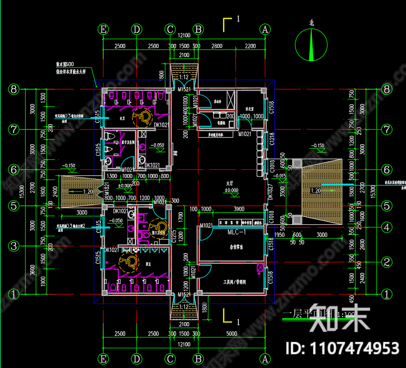 泗洪县烈士陵园公共卫生间厕所建筑施工图下载【ID:1107474953】