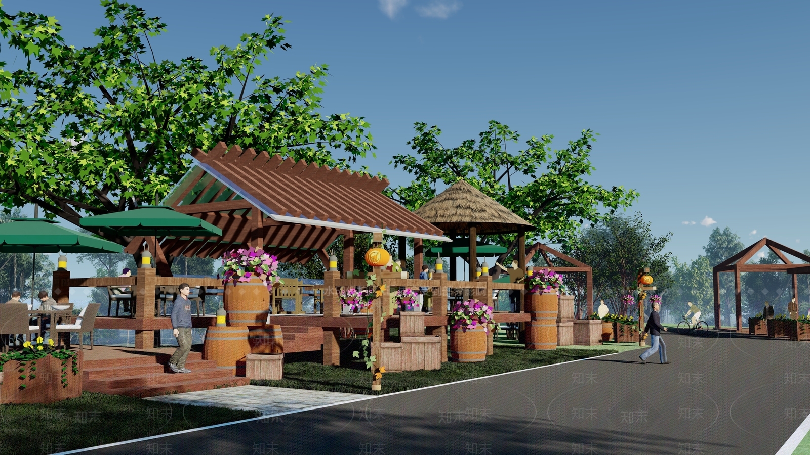现代公园景观SU模型下载【ID:1107475471】