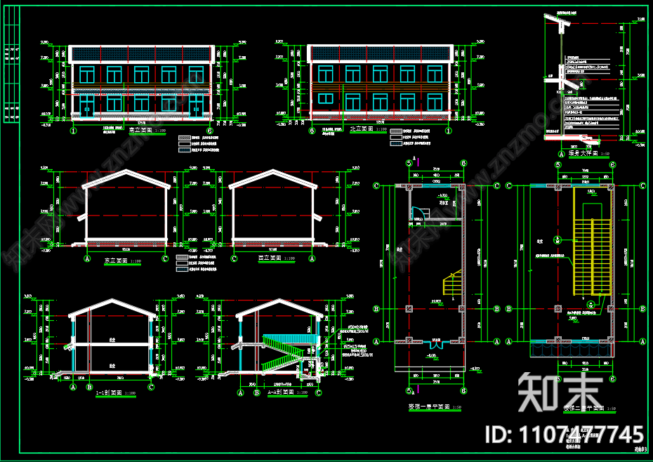 魏营镇涧东村教堂建筑图设计低版本施工图下载【ID:1107477745】