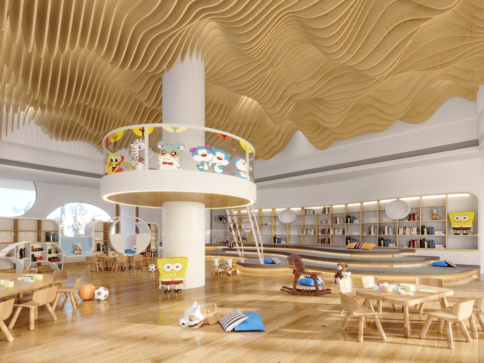 现代幼儿园娱乐室3D模型下载【ID:1107480536】