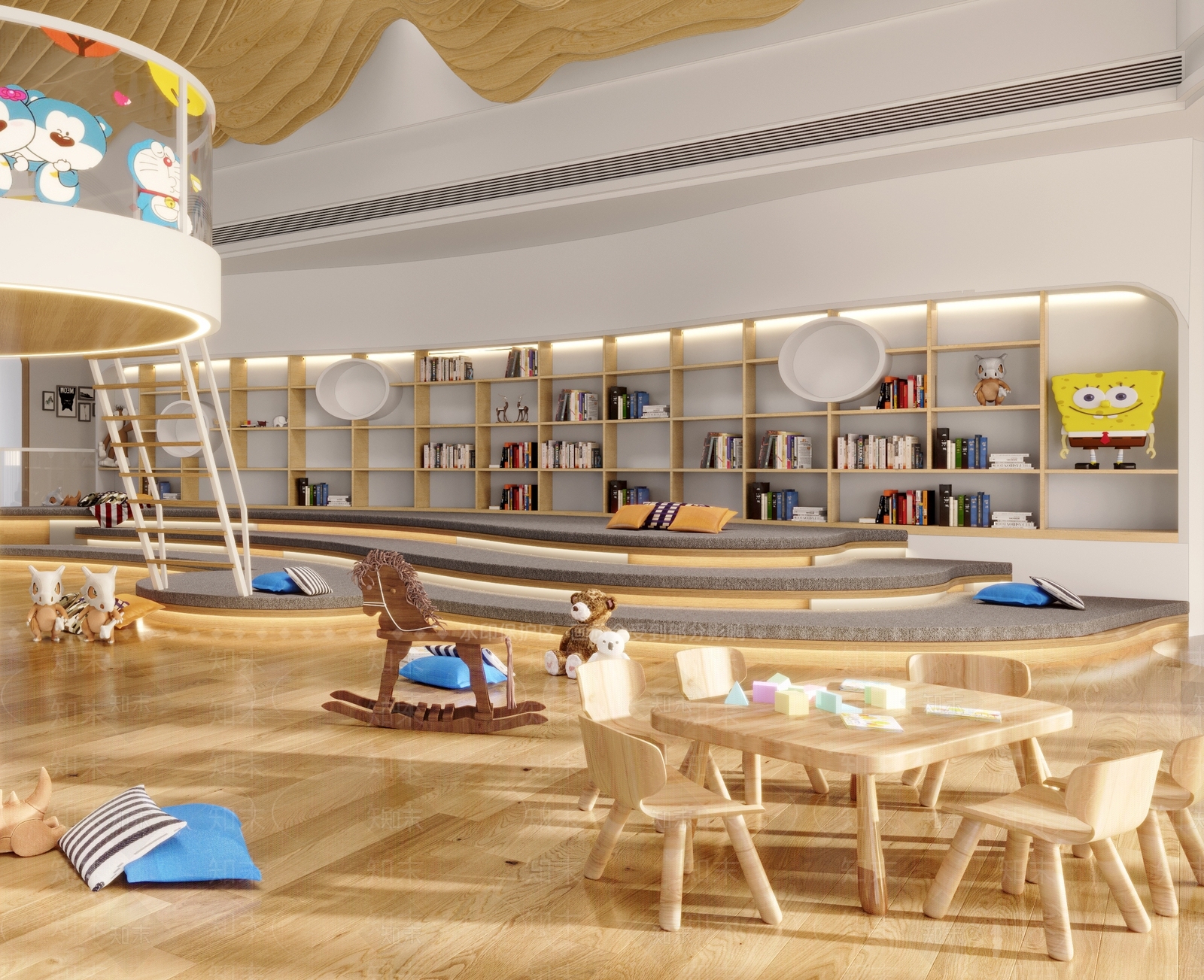 现代幼儿园娱乐室3D模型下载【ID:1107480536】
