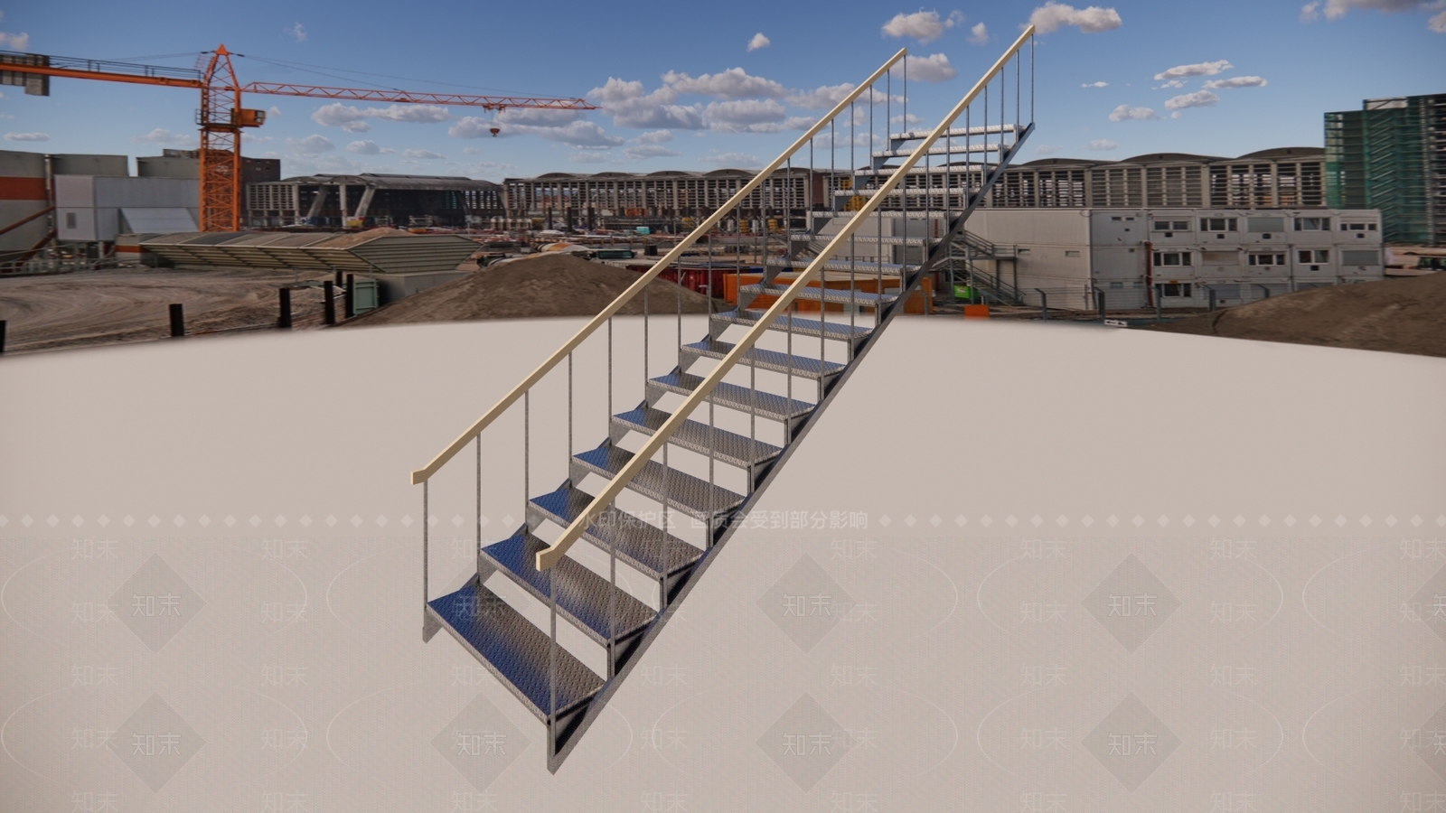 工业钢结构扶手楼梯SU模型下载【ID:1107480922】