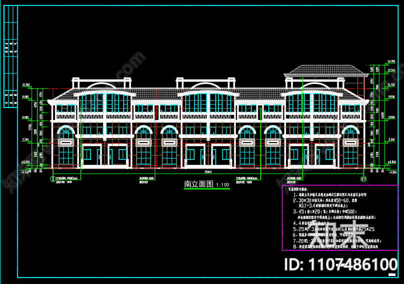 财政局老年公寓楼外立面改造建筑图施工图下载【ID:1107486100】