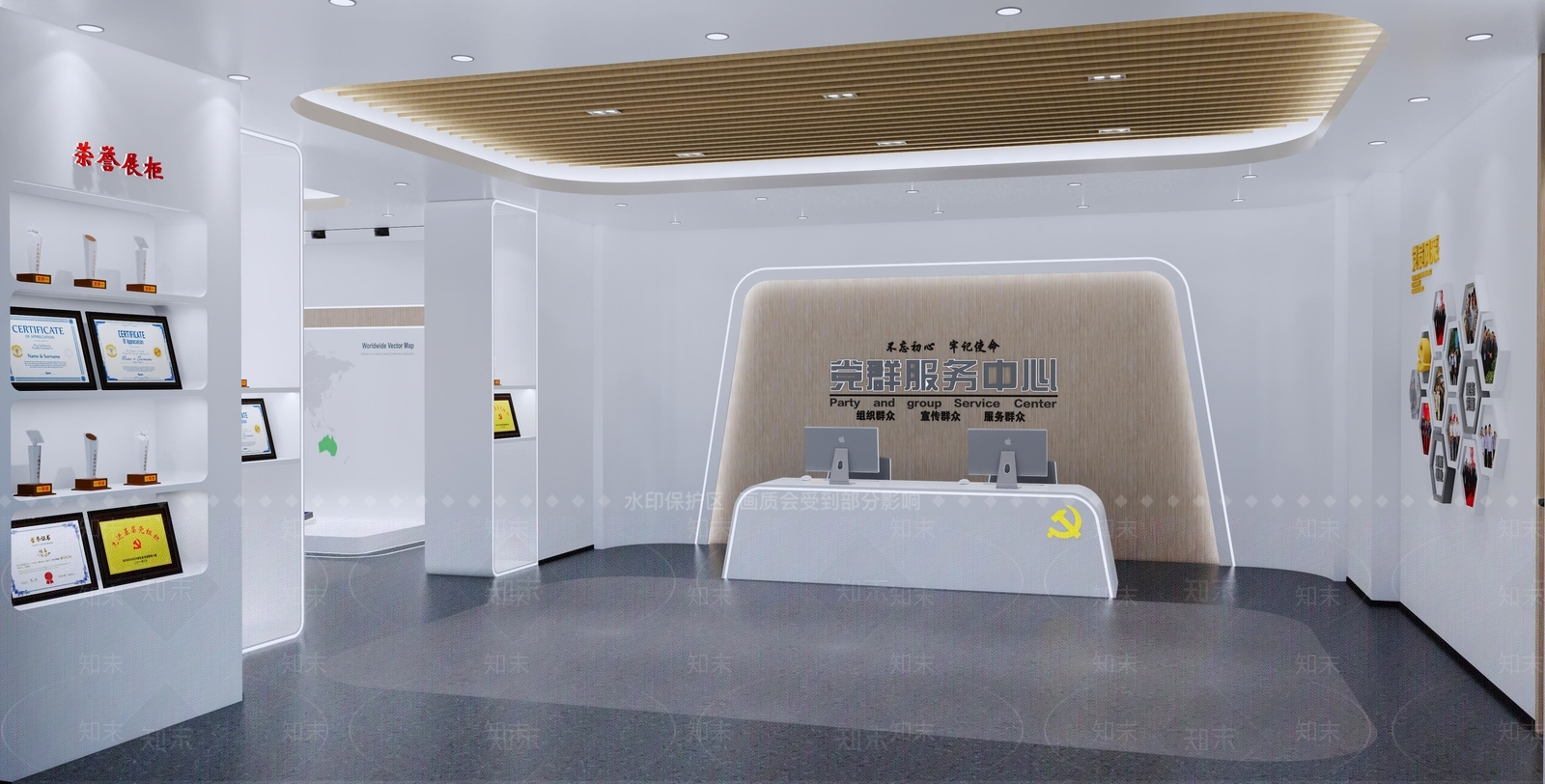 现代党建展厅SU模型下载【ID:1107575860】