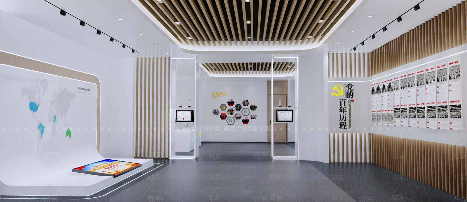 现代党建展厅SU模型下载【ID:1107575860】