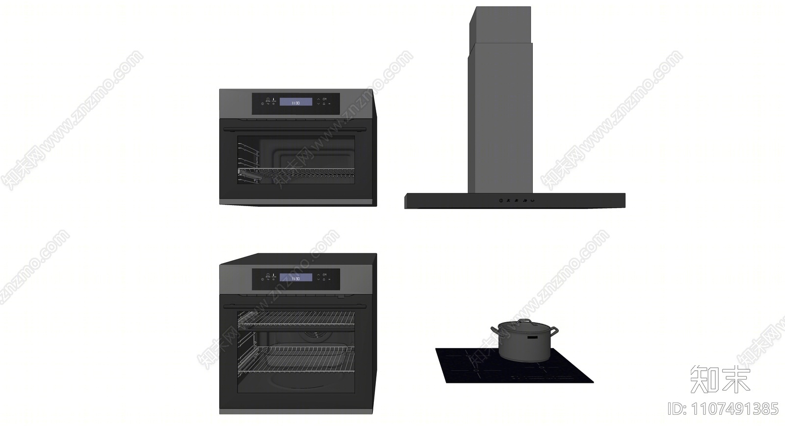 现代烤箱SU模型下载【ID:1107491385】