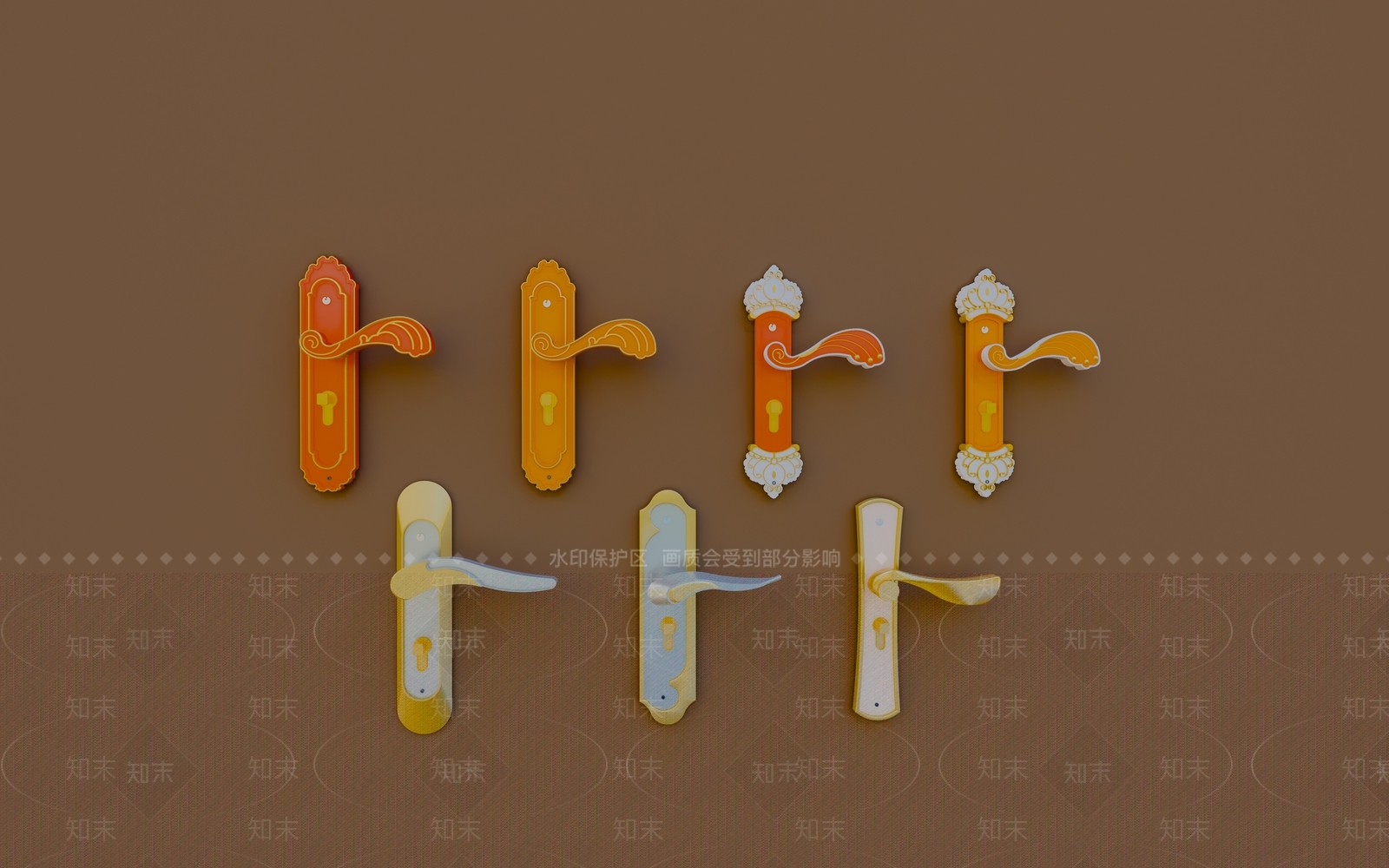 欧式门把手SU模型下载【ID:1107491835】