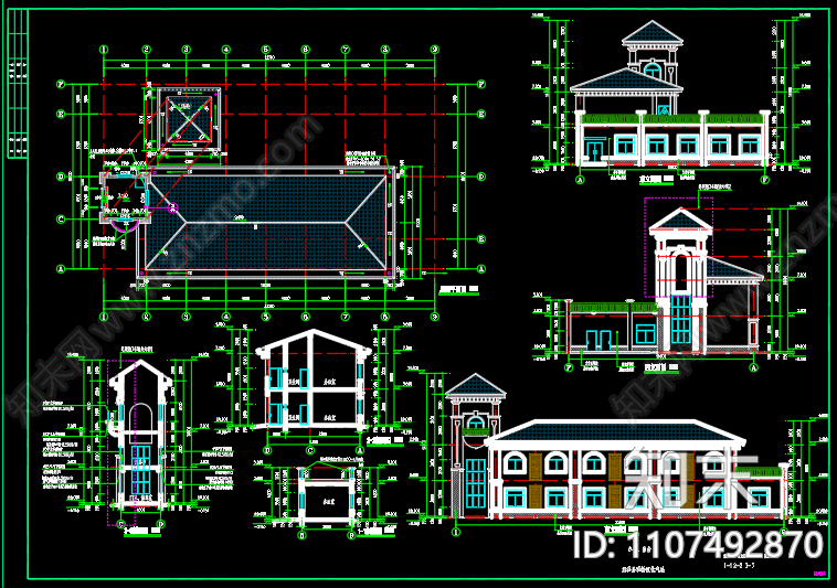 加气站办公宿舍建筑图设计cad施工图下载【ID:1107492870】