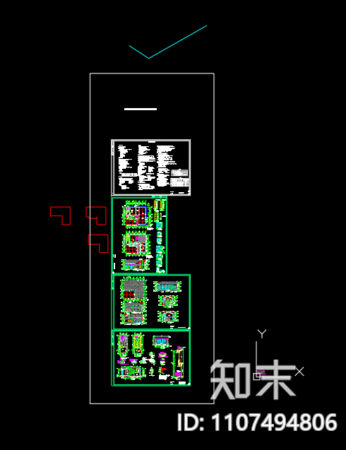 金锁镇韩湾村党群服务中心建筑图设计cad施工图下载【ID:1107494806】