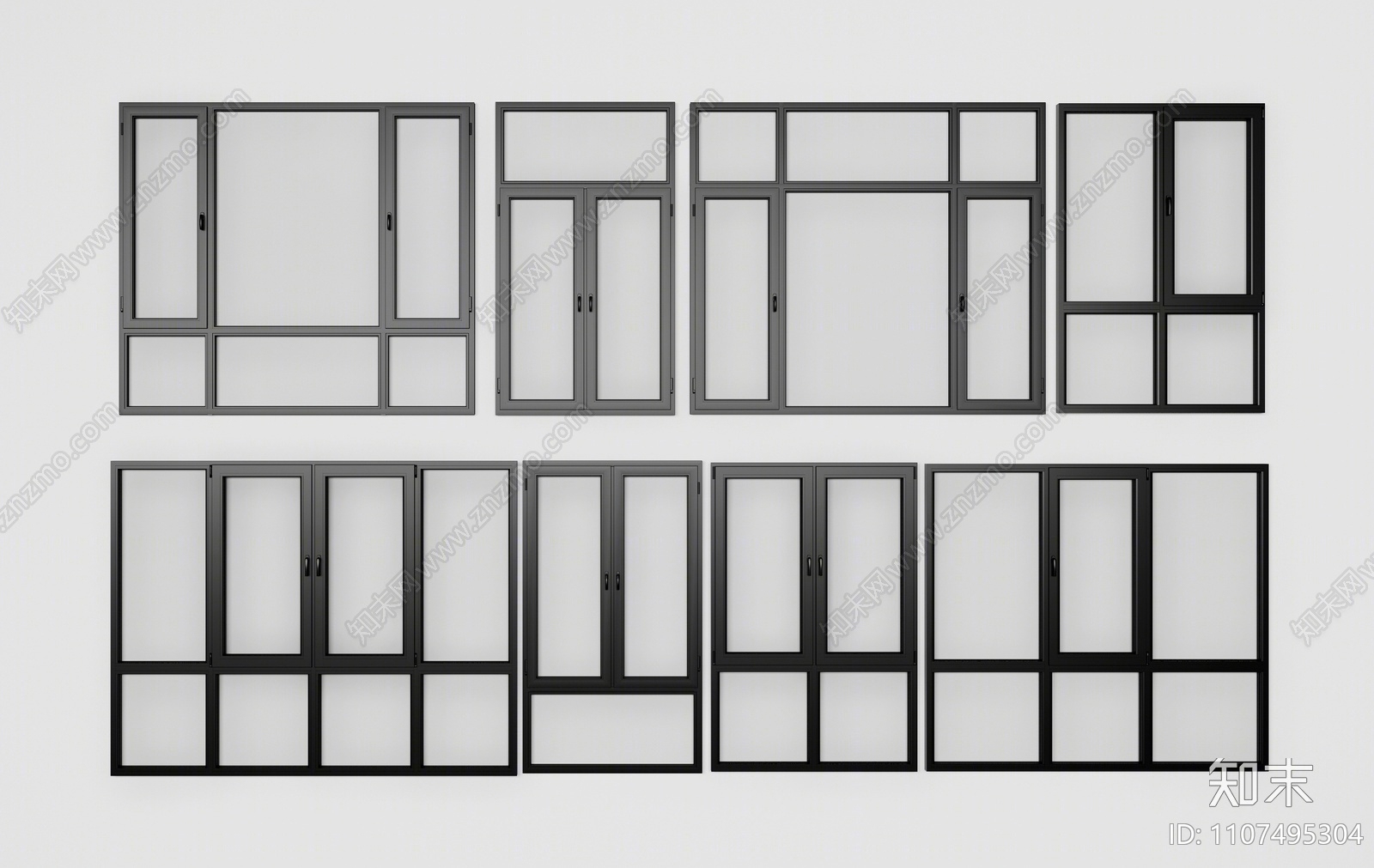 现代铝合金窗户SU模型下载【ID:1107495304】