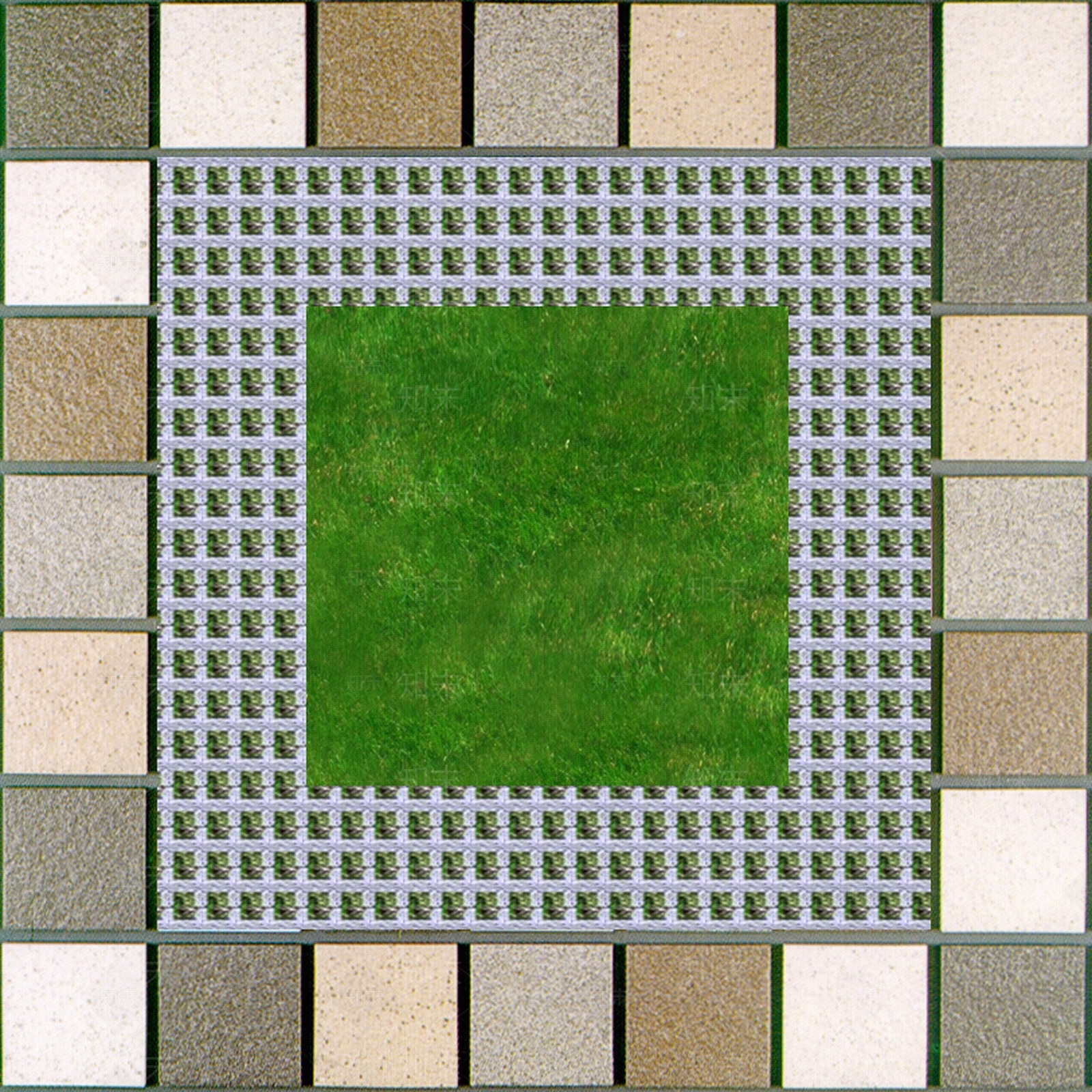 广场停车草坪砖贴图下载【ID:1107502443】