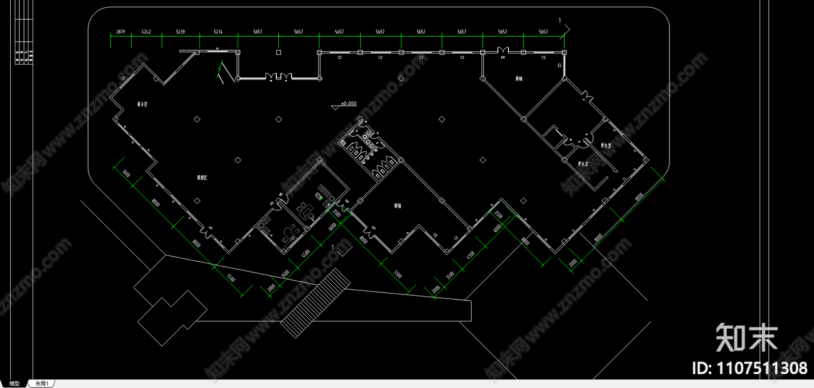 城镇商业空间综合环境cad施工图下载【ID:1107511308】