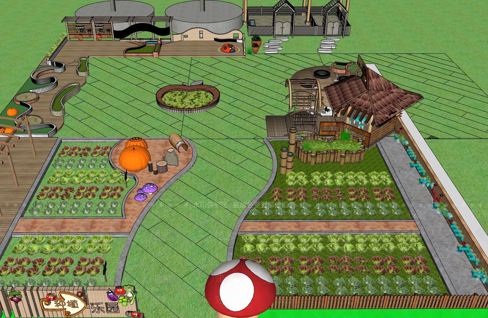 现代乡村庭院SU模型下载【ID:1107512223】