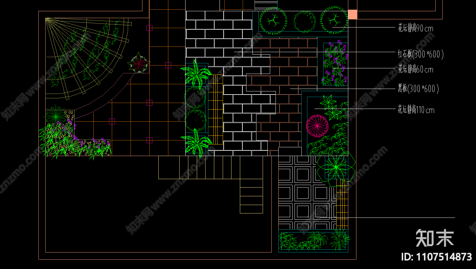 花园平面图cad施工图下载【ID:1107514873】